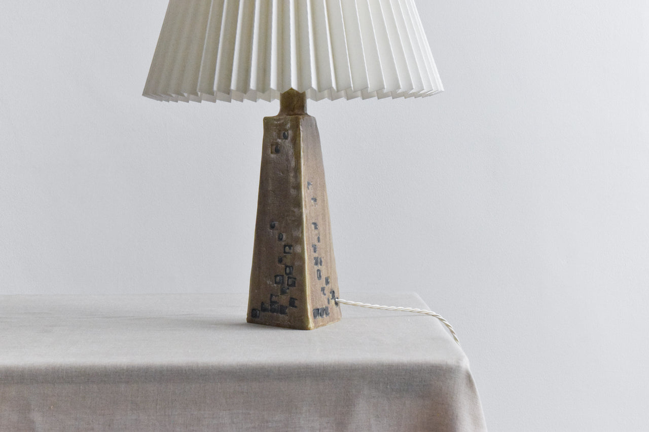 Vintage Patterned Ceramic Triangular Table Lamp Base – Absolutely Nice ...