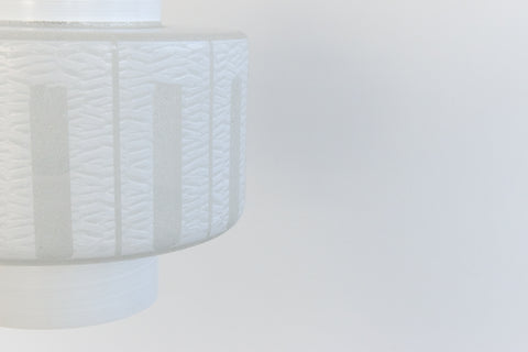 Vintage White Patterned Frosted Glass Textured Pendant Light Shade