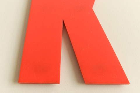 Vintage Perspex Red Shop / Cinema / Theatre Sign Letter 'K'