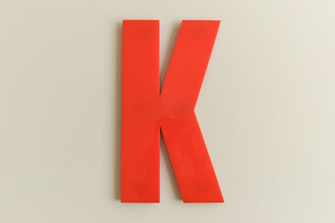 Vintage Perspex Red Shop / Cinema / Theatre Sign Letter 'K'