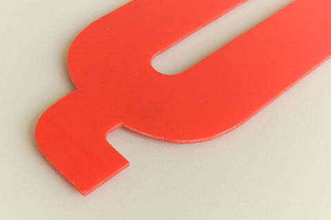 Vintage Perspex Red Cinema / Theatre / Shop Sign Letter 'Q'