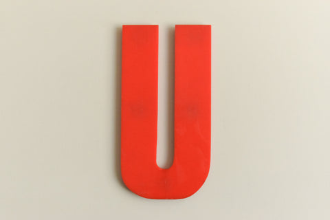 Vintage Perspex Red Cinema / Theatre / Shop Sign Letter 'U'