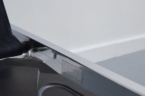 Vintage Pieff Kadia Black Leather and Chrome Arm Chair by Tim Bates