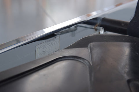 Vintage Pieff Kadia Black Leather and Chrome Three Seater Sofa by Tim Bates