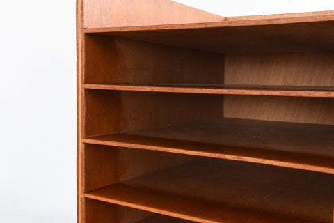 Vintage Plywood Desktop Paper Rack