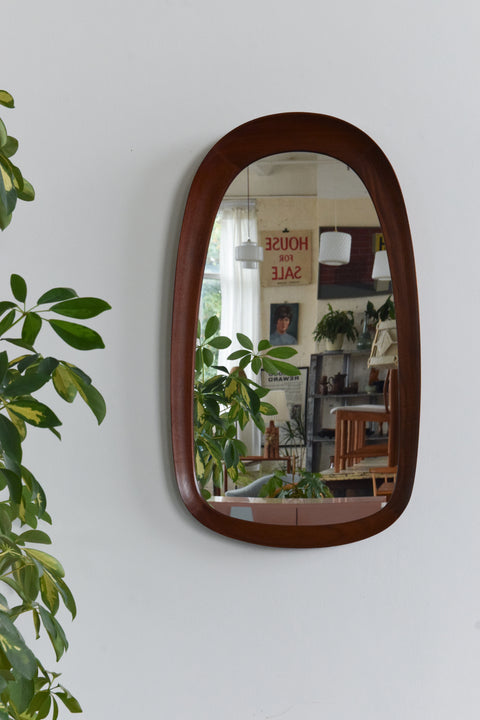 Vintage Rare Swedish Teak Mirror by Glas & Trä Hovmantorp