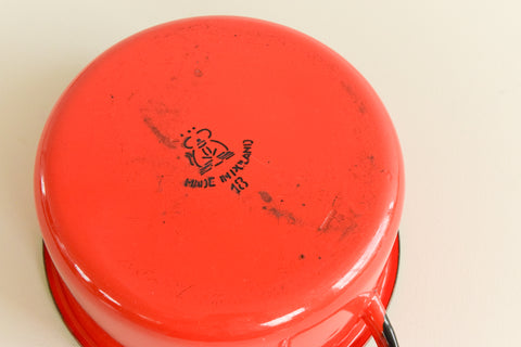 Vintage Red Enamel Pan