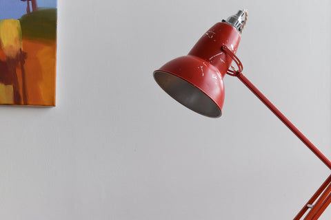 Vintage Red Herbert Terry & Sons Anglepoise Lamp Model No. 1227