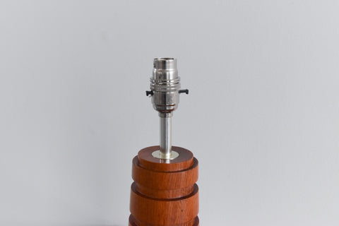 Vintage Teak Ribbed Table Lamp Base