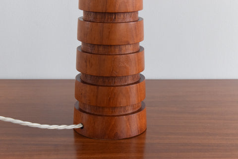 Vintage Teak Ribbed Table Lamp Base