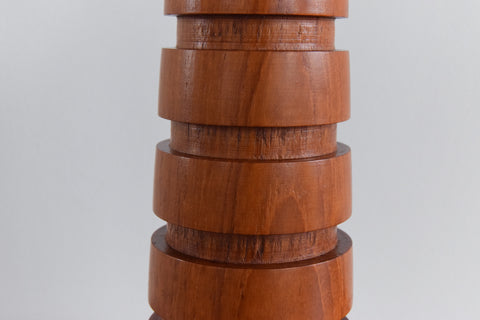 Vintage Teak Ribbed Table Lamp Base