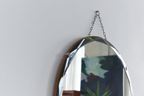 Vintage Round Bevelled Frameless Wall Mirror