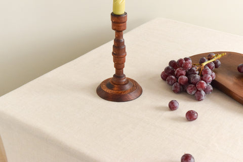 Vintage Rustic Handmade Turned Wooden Candle Stick Holder