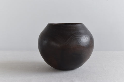 Vintage Rustic Studio Pottery Terracotta Globular Vase