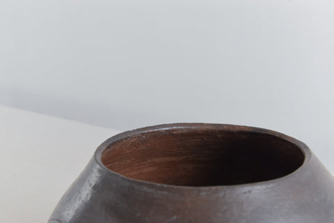 Vintage Rustic Studio Pottery Terracotta Globular Vase