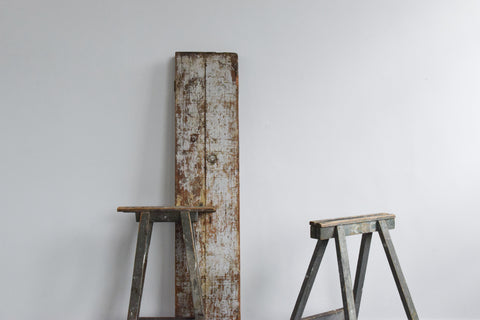 Vintage Rustic Wooden Bifold Trestle Table