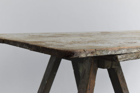 Vintage Rustic Wooden Bifold Trestle Table