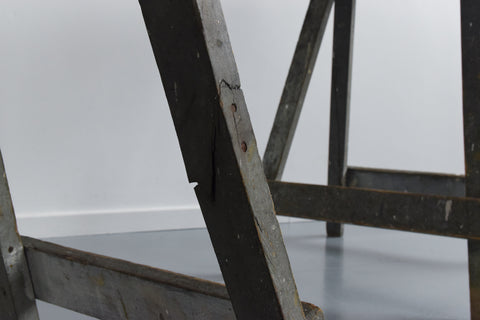 Vintage Rustic Wooden Bifold Trestle Table