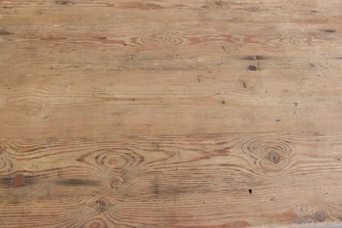 Vintage Rustic Wooden Folding Trestle Table with Metal Legs