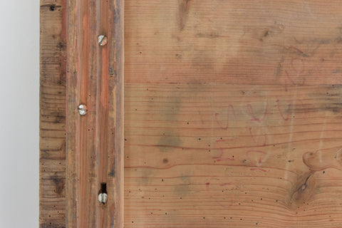 Vintage Rustic Wooden Folding Trestle Table with Metal Legs