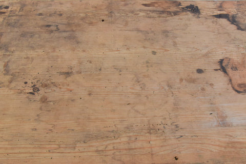 Vintage Rustic Wooden Folding Trestle Table with Metal Legs