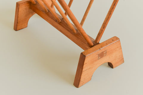 Vintage Rustic Wooden Magazine Rack