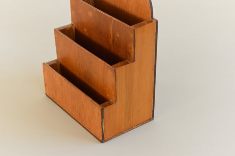 Vintage Rustic Wooden Stationary / Letter Rack