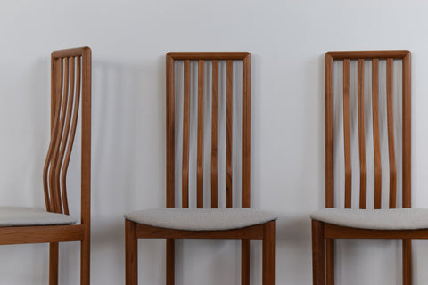 Vintage Danish Set of Four Teak Dining Chairs by Boltinge