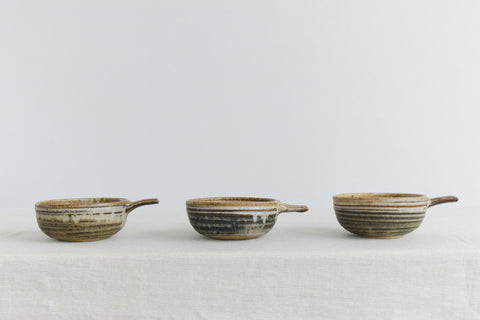 Vintage Set of 3 Studio Pottery Soup Bowls by Lotte Glob for Far North