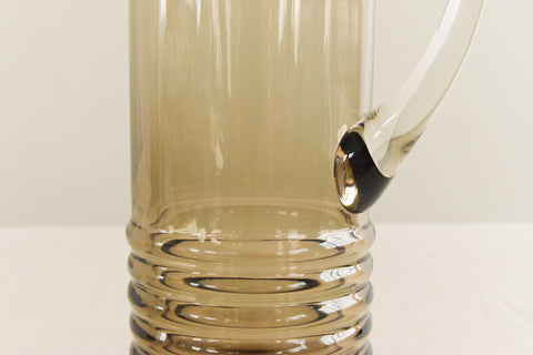 Vintage Set of 4 Smoke Glass Tumblers and Jug Set