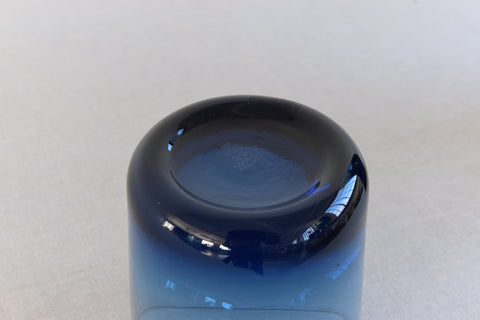 Vintage Set of 6 Blue Glass Tumblers