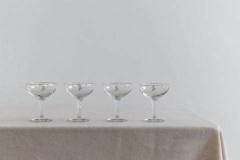 Vintage Set of Four 1950s Babycham Glasses