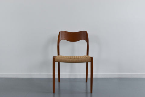 Vintage Set of Four Danish Teak Model 71 Dining Chairs by Niels Otto Møller for J.L. Møller