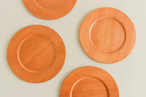 Vintage Set of Four Danish Wooden Chargers / Plates by Morsbak