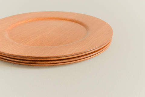Vintage Set of Four Danish Wooden Chargers / Plates by Morsbak