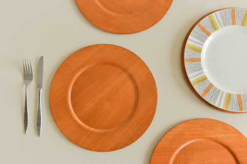 Vintage Set of Four Danish Wooden Chargers / Plates by Morsbak