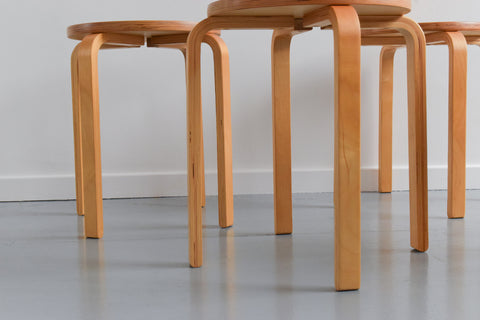 Vintage Set of Four IKEA FROSTA Bent Plywood Stools