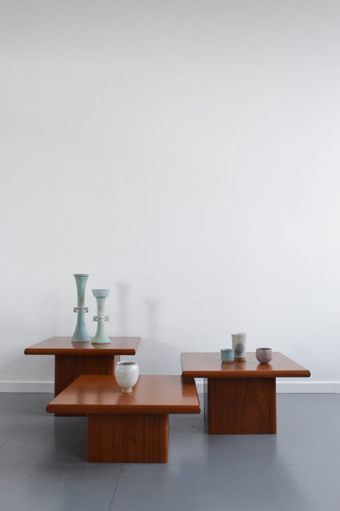 Vintage Set of Three Danish Coffee Table Plinths by Hornaek Mobelfabrik