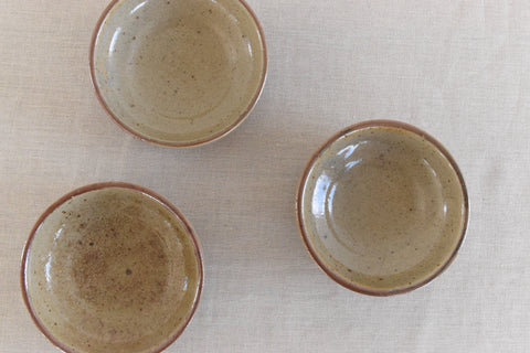 Vintage Set of 3 Small Studio Pottery Bowls