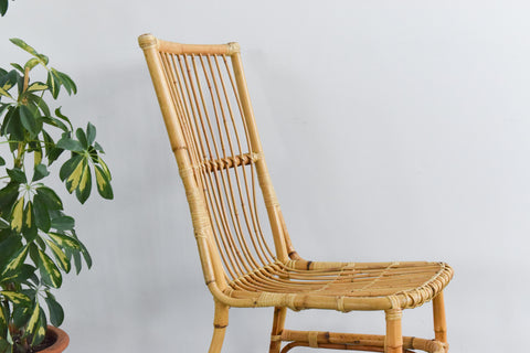 Vintage Single Bamboo and Rattan Chair