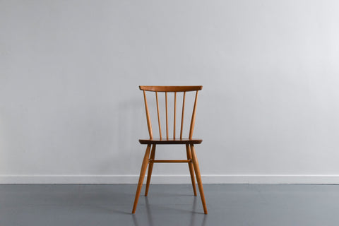 Vintage Single Ercol Light Elm Windsor Chiltern Swept-Back Dining Chair No.737