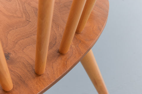 Vintage Single Ercol Light Elm Windsor Chiltern Swept-Back Dining Chair No.737