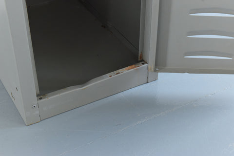 Vintage Grey Metal Industrial Single Locker