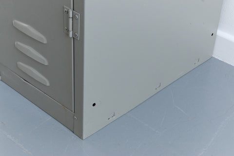 Vintage Grey Metal Industrial Single Locker