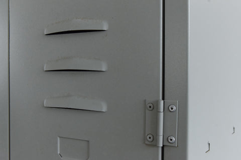 Vintage Grey Metal Industrial Single Locker
