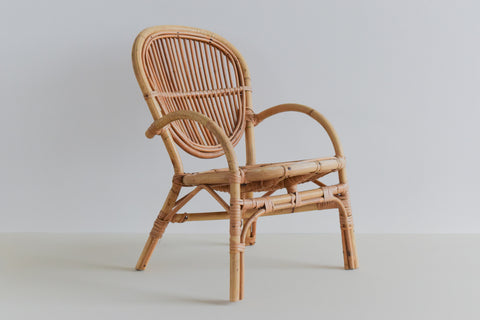 Vintage Small Bamboo Armchair for Teddy or Doll