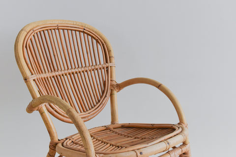 Vintage Small Bamboo Armchair for Teddy or Doll