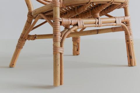 Vintage Small Bamboo Armchair for Teddy or Doll