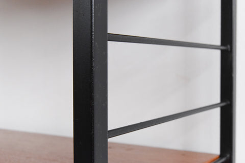 Vintage Small Black Metal Framed Staples Ladderax Shelving Unit / Bookcase / Room Divider