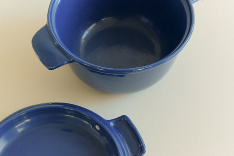 Vintage Small Blue Cast Iron Pot / Pan by Nacco Denmark